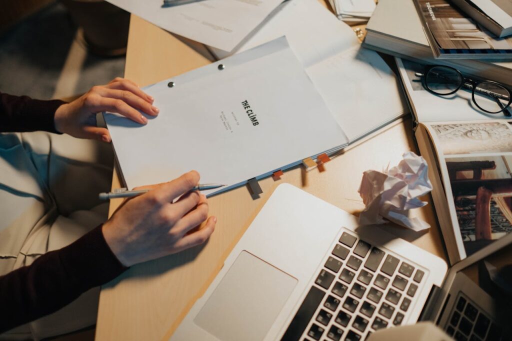 Person Reading Document